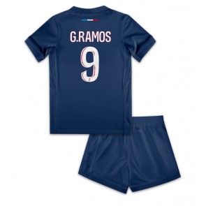 Billiga Paris Saint-Germain Goncalo Ramos #9 Hemmatröja Barn 2024-25 Kortärmad (+ Korta byxor)